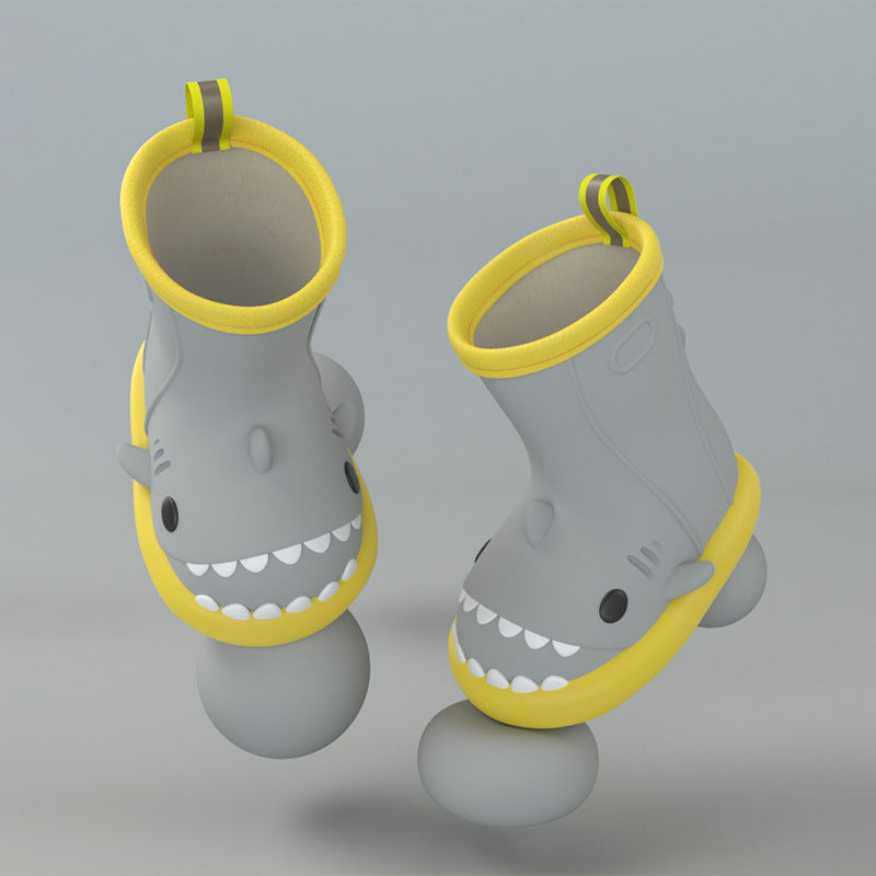 Shark Design Kids Rain Boots – Waterproof Rubber Shoes for Boys & Girls