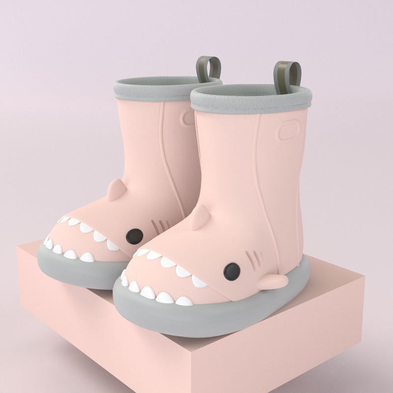 Shark Design Kids Rain Boots – Waterproof Rubber Shoes for Boys & Girls