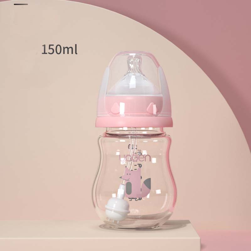 Anti-Scalding Baby Bottle with Silicone Sleeve – Insulated Feeding Bottle for Newborns & Toddlers