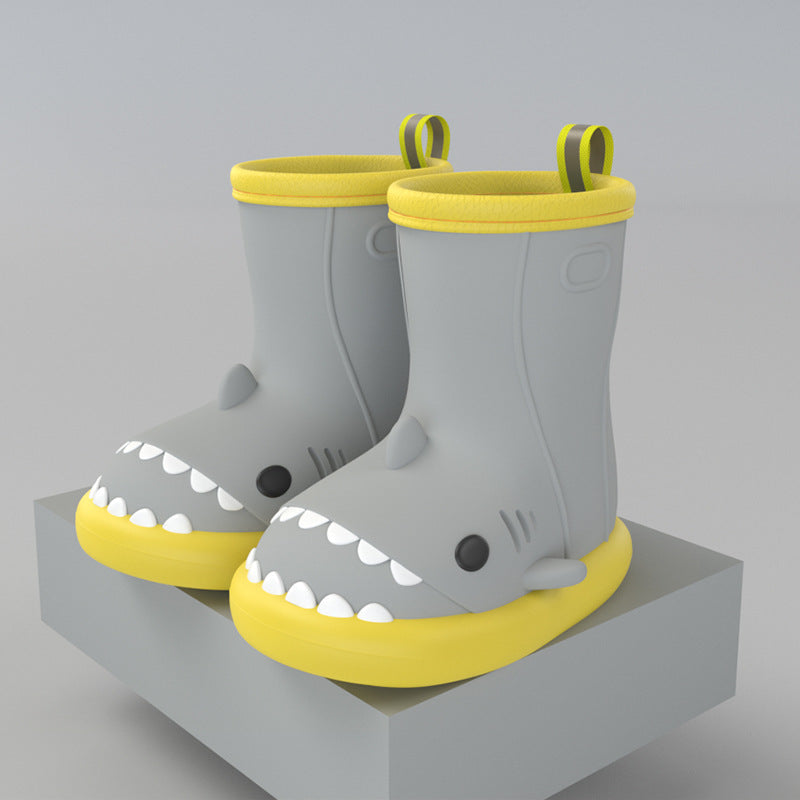 Shark Design Kids Rain Boots – Waterproof Rubber Shoes for Boys & Girls