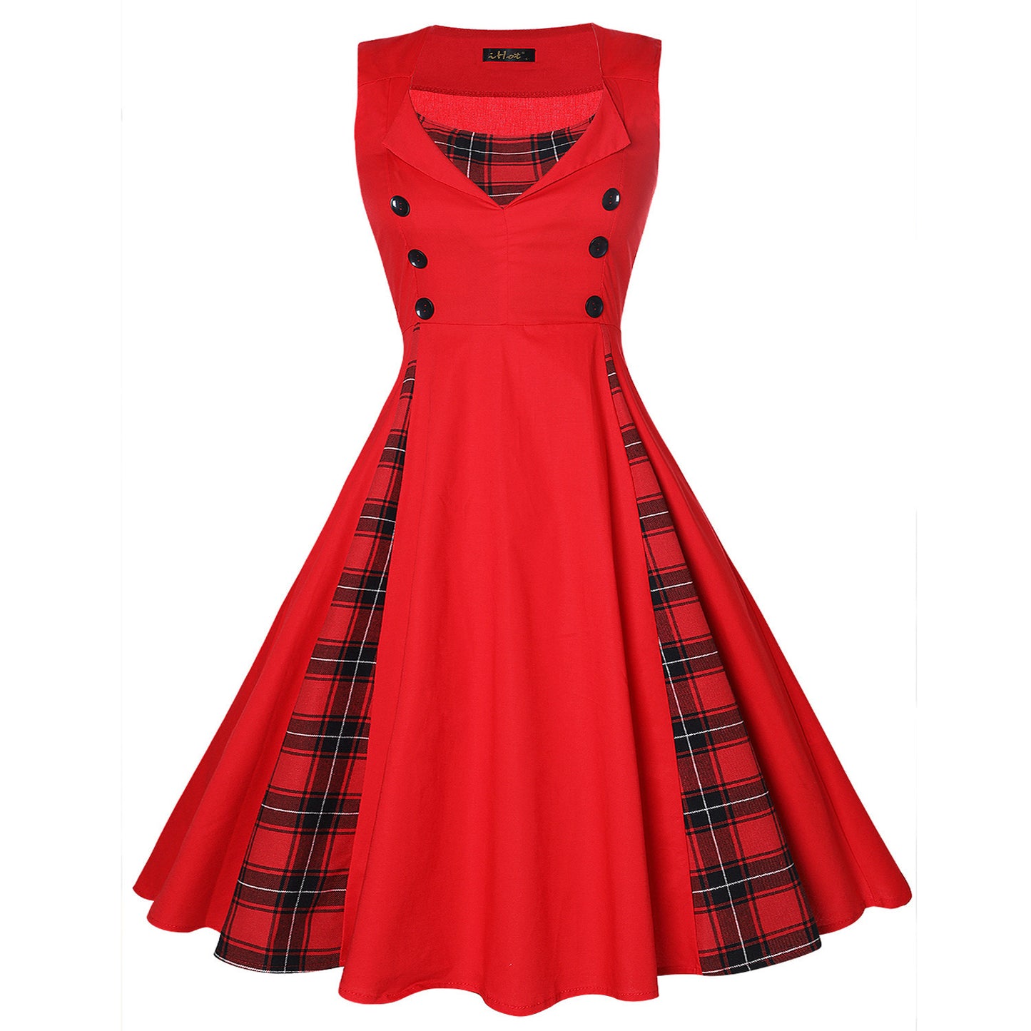 Women’s Retro Hepburn Style Swing Dress – Elegant Waist-Tight Vintage Party Wear