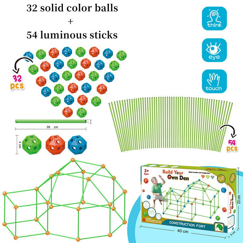 DIY Kids Fort Building Kit – Creative Tent Construction Blocks for Indoor Play