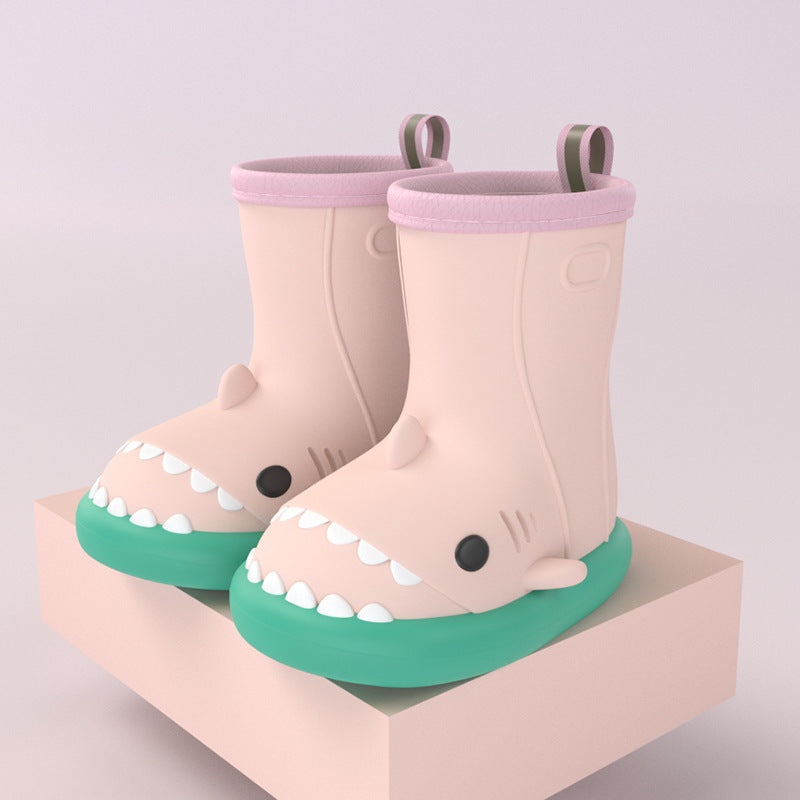 Shark Design Kids Rain Boots – Waterproof Rubber Shoes for Boys & Girls