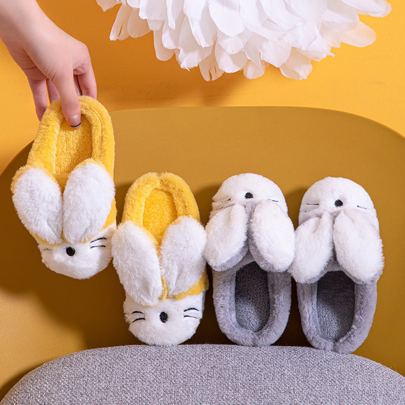 Cartoon Bunny Warm Children’s Slippers – Kids Plush Winter Indoor Home Shoes