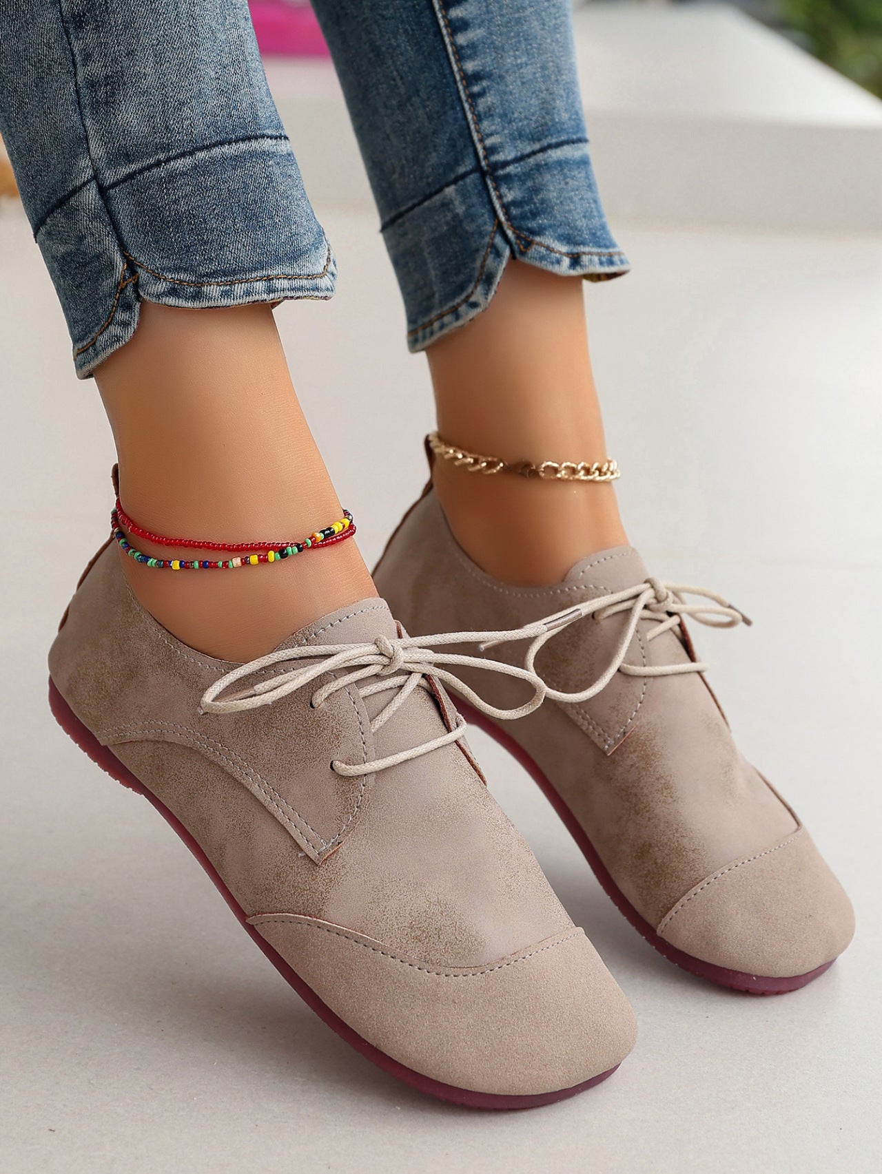 Women’s Retro Soft Leather Loafers – Flat Casual Slip-On Shoes
