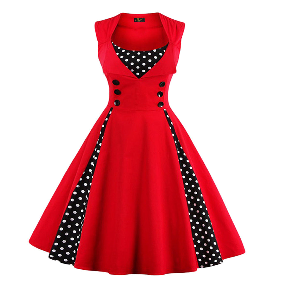 Women’s Retro Hepburn Style Swing Dress – Elegant Waist-Tight Vintage Party Wear
