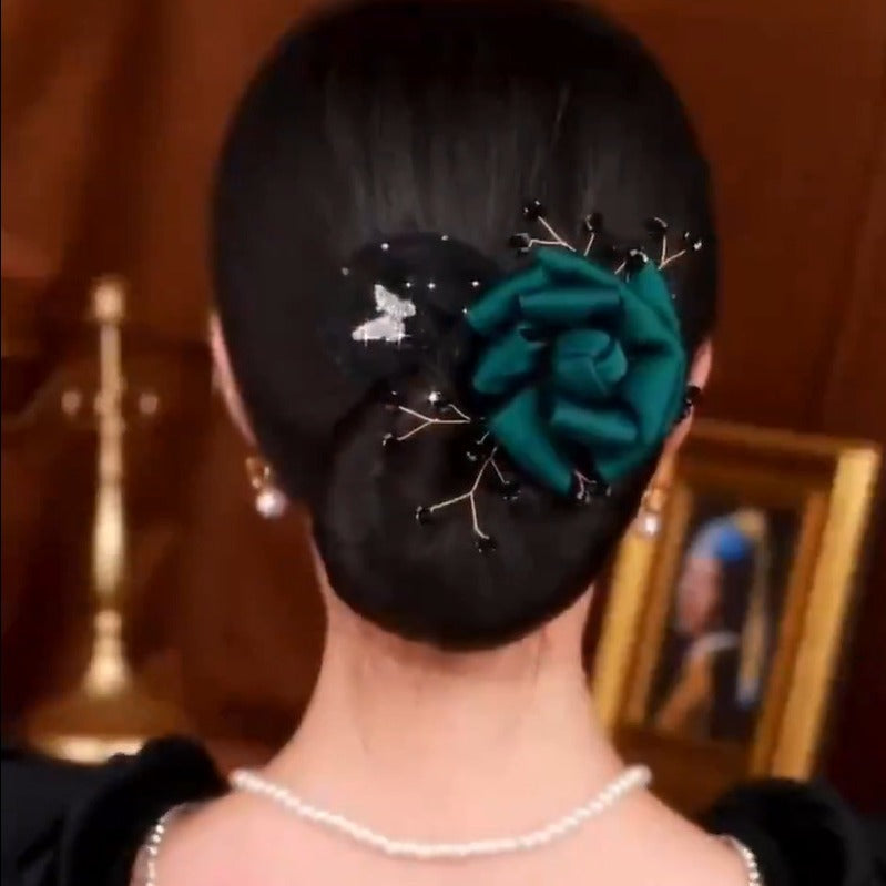 Collection 3 : Light Luxury Camellia Bow Hair Bun Maker Elegant Black Starry Mesh Twist / Coil / Braider & Headdress Hair Insert Accessories for Women