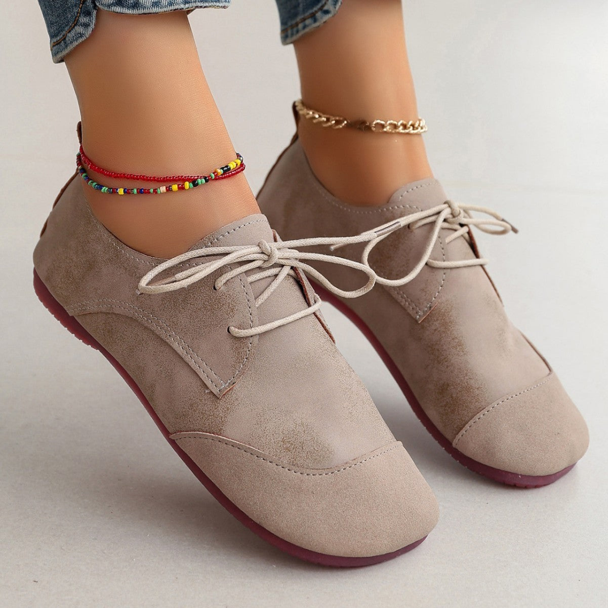 Women’s Retro Soft Leather Loafers – Flat Casual Slip-On Shoes