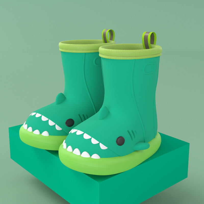 Shark Design Kids Rain Boots – Waterproof Rubber Shoes for Boys & Girls