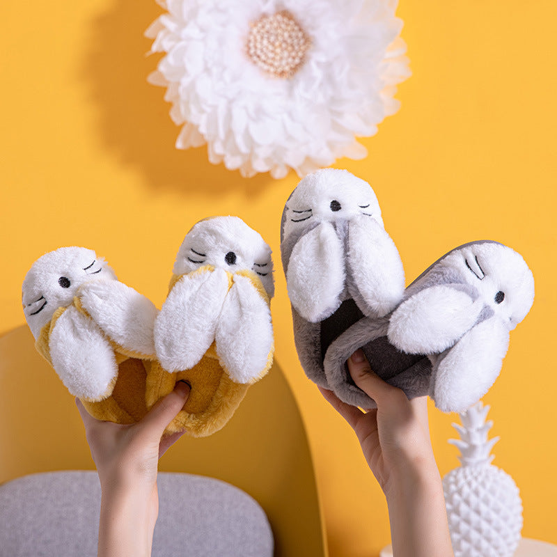 Cartoon Bunny Warm Children’s Slippers – Kids Plush Winter Indoor Home Shoes