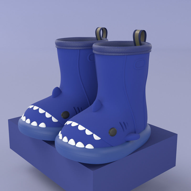 Shark Design Kids Rain Boots – Waterproof Rubber Shoes for Boys & Girls
