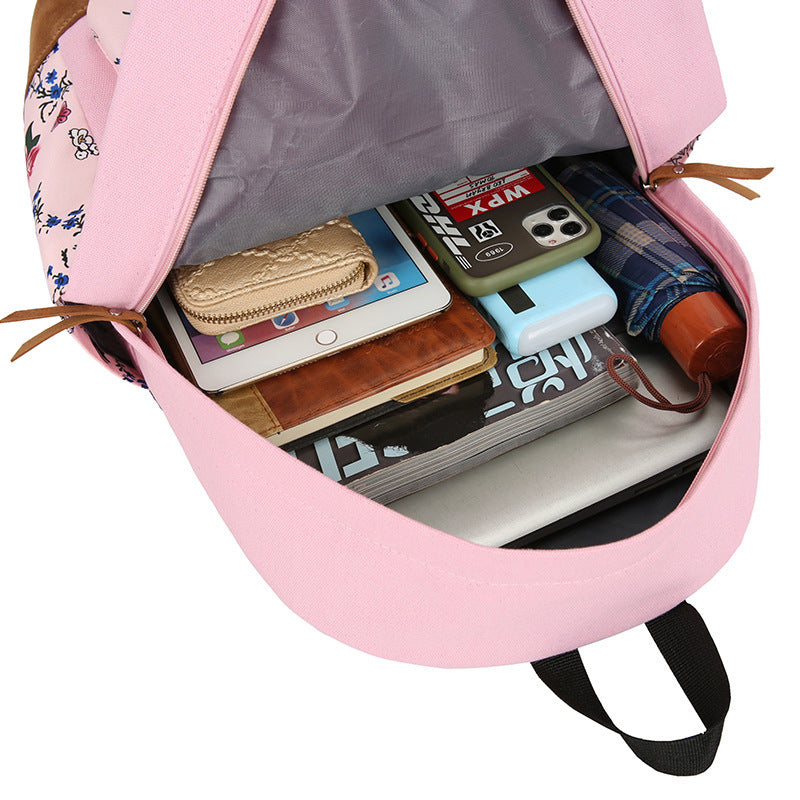 3-in-1 Casual Backpack Set – Large Capacity School Bag with Lunch Bag & Pouch