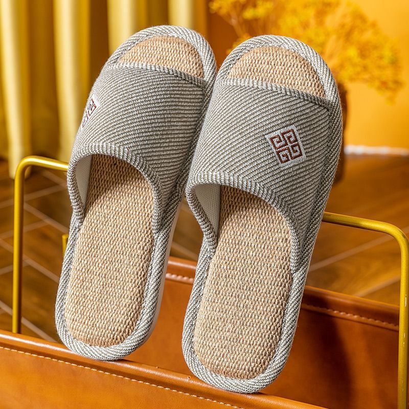 Women’s Linen Slippers – Breathable Non-Slip Indoor Home Sandals for Spring & Autumn