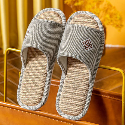 Women’s Linen Slippers – Breathable Non-Slip Indoor Home Sandals for Spring & Autumn