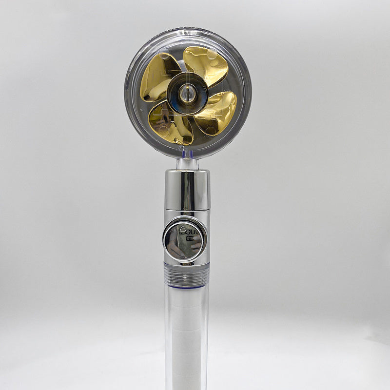 360° Rotating High Pressure Shower Head with Fan – Water Saving Spa Spray Nozzle
