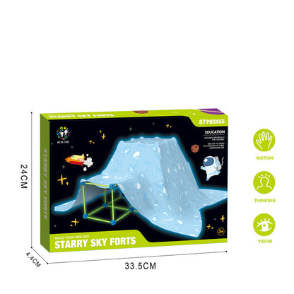 Fort Building Kit for Kids – DIY Construction Blocks Set for Tents, Castles & Playhouses