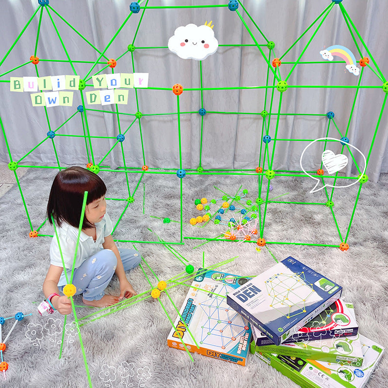 DIY Kids Fort Building Kit – Creative Tent Construction Blocks for Indoor Play