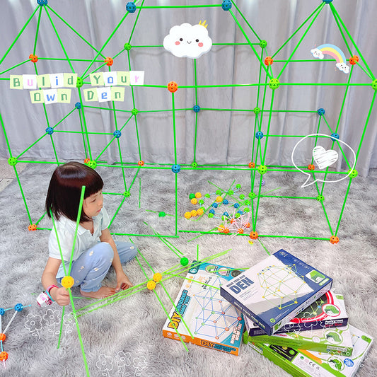 DIY Kids Fort Building Kit – Creative Tent Construction Blocks for Indoor Play