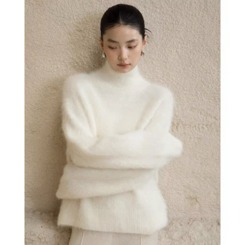 Women’s Mohair Turtleneck Sweater – Soft Knit Pullover Winter Wear