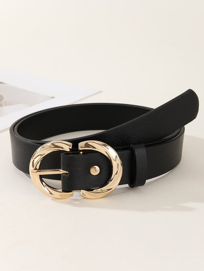 Women’s Leather Belt with Gold Buckle – Stylish Casual & Dress Accessory