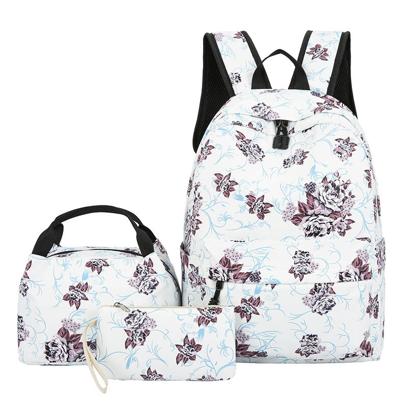 3-in-1 Casual Backpack Set – Large Capacity School Bag with Lunch Bag & Pouch