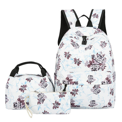 3-in-1 Casual Backpack Set – Large Capacity School Bag with Lunch Bag & Pouch