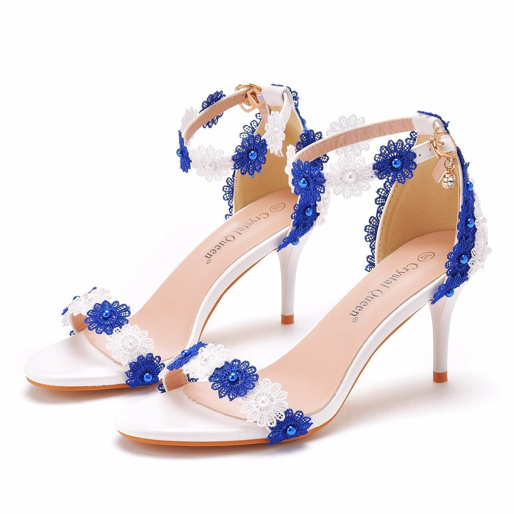 Women’s Beaded Summer Sandals – Elegant Stiletto High Heels