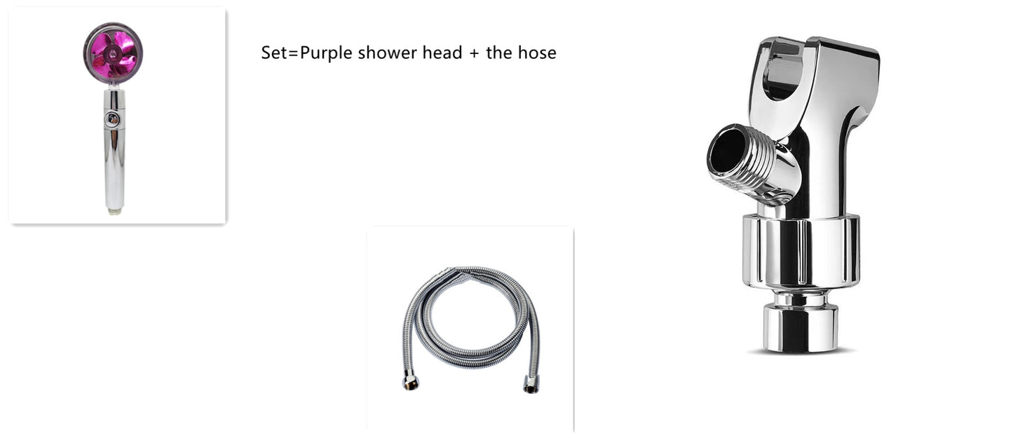 360° Rotating High Pressure Shower Head with Fan – Water Saving Spa Spray Nozzle