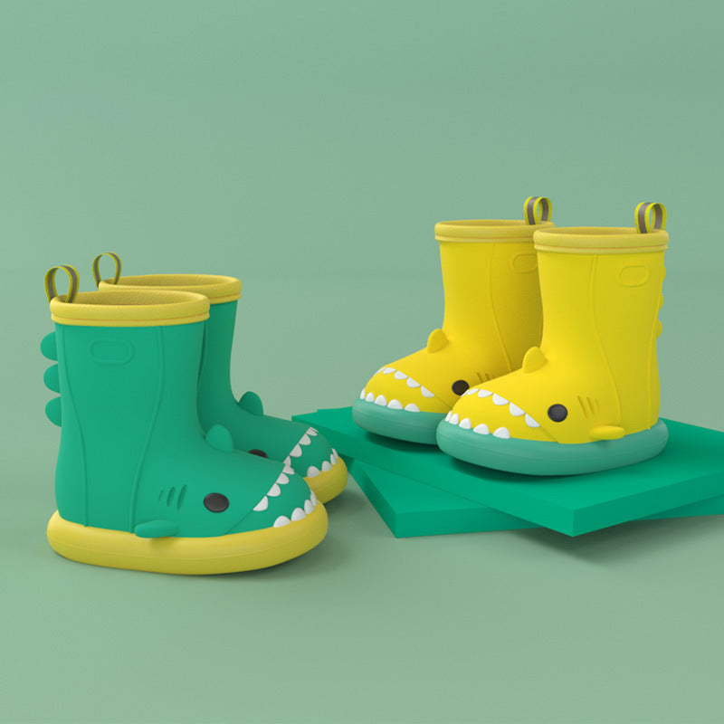 Shark Design Kids Rain Boots – Waterproof Rubber Shoes for Boys & Girls