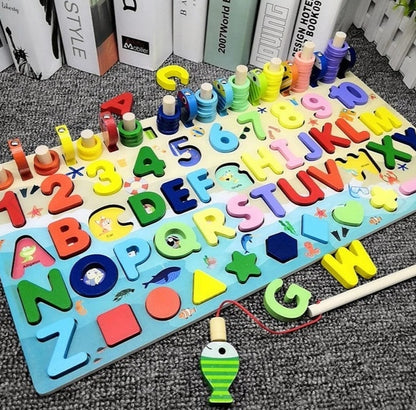 3D Alphabet & Number Puzzle Board – Montessori Early Learning Toy for Kids