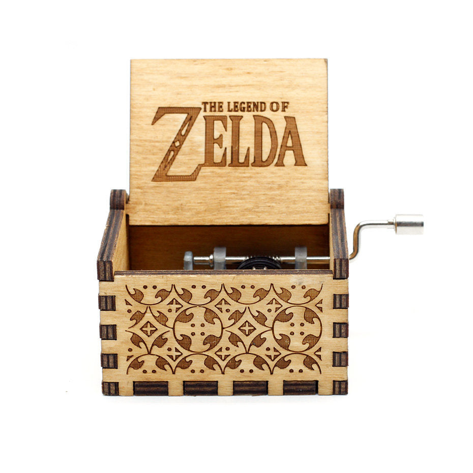Wooden Hand-Crank Music Box – Engraved Vintage Gift for Kids & Adults