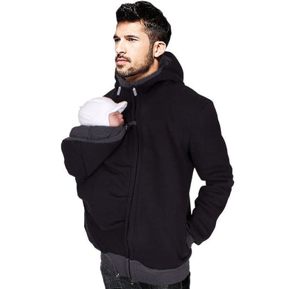 2-in-1 Kangaroo Dad Hoodie – Baby Carrier & Casual Sweater for Fathers