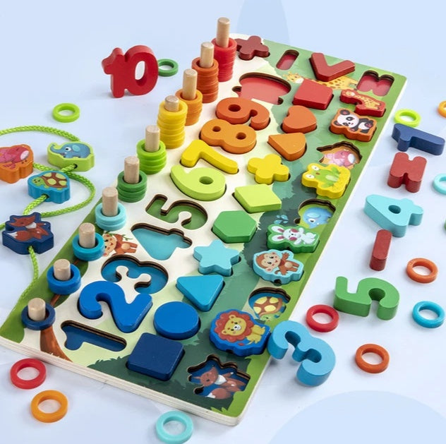3D Alphabet & Number Puzzle Board – Montessori Early Learning Toy for Kids