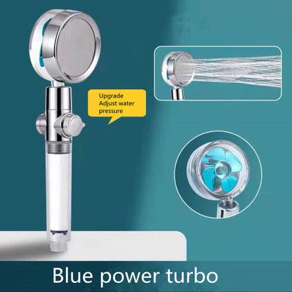 360° Rotating High Pressure Shower Head with Fan – Water Saving Spa Spray Nozzle