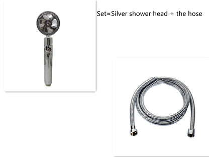 360° Rotating High Pressure Shower Head with Fan – Water Saving Spa Spray Nozzle