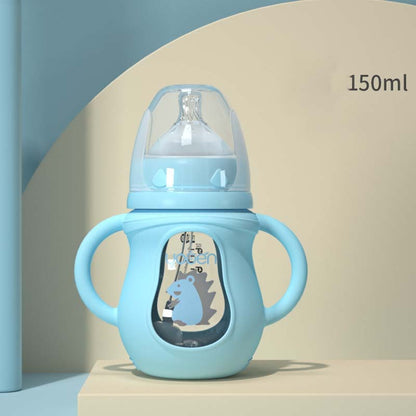 Anti-Scalding Baby Bottle with Silicone Sleeve – Insulated Feeding Bottle for Newborns & Toddlers