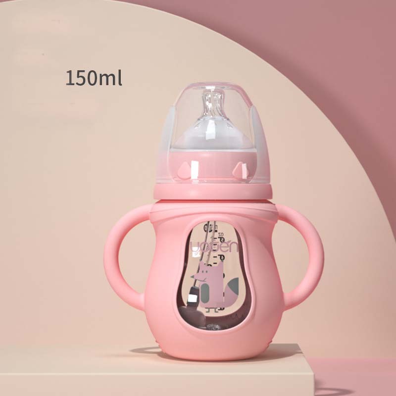 Anti-Scalding Baby Bottle with Silicone Sleeve – Insulated Feeding Bottle for Newborns & Toddlers