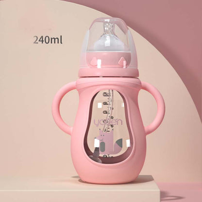 Anti-Scalding Baby Bottle with Silicone Sleeve – Insulated Feeding Bottle for Newborns & Toddlers