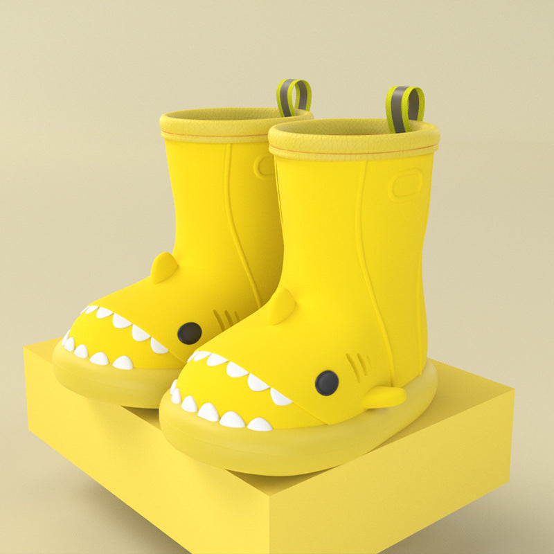 Shark Design Kids Rain Boots – Waterproof Rubber Shoes for Boys & Girls