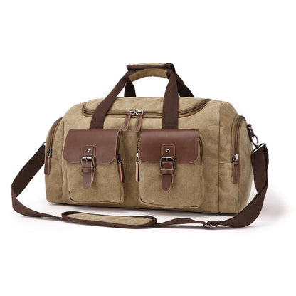 European American Style Canvas Travel Bag – Portable Duffel & Shoulder Bag