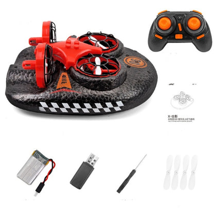 3-in-1 RC Boat Hovercraft Drone – Water, Land & Air Multi-Function Tumbling Stunt Mini Quadcopter