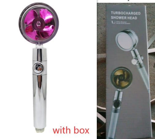 360° Rotating High Pressure Shower Head with Fan – Water Saving Spa Spray Nozzle