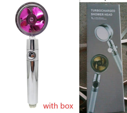 360° Rotating High Pressure Shower Head with Fan – Water Saving Spa Spray Nozzle