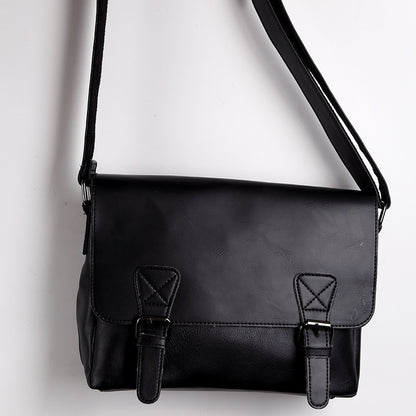Men’s Vintage Leather Satchel – One-Shoulder Messenger Crossbody Bag