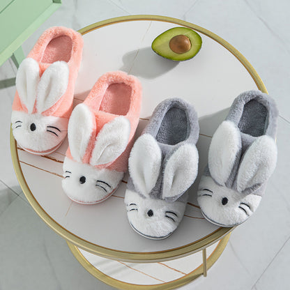Cartoon Bunny Warm Children’s Slippers – Kids Plush Winter Indoor Home Shoes