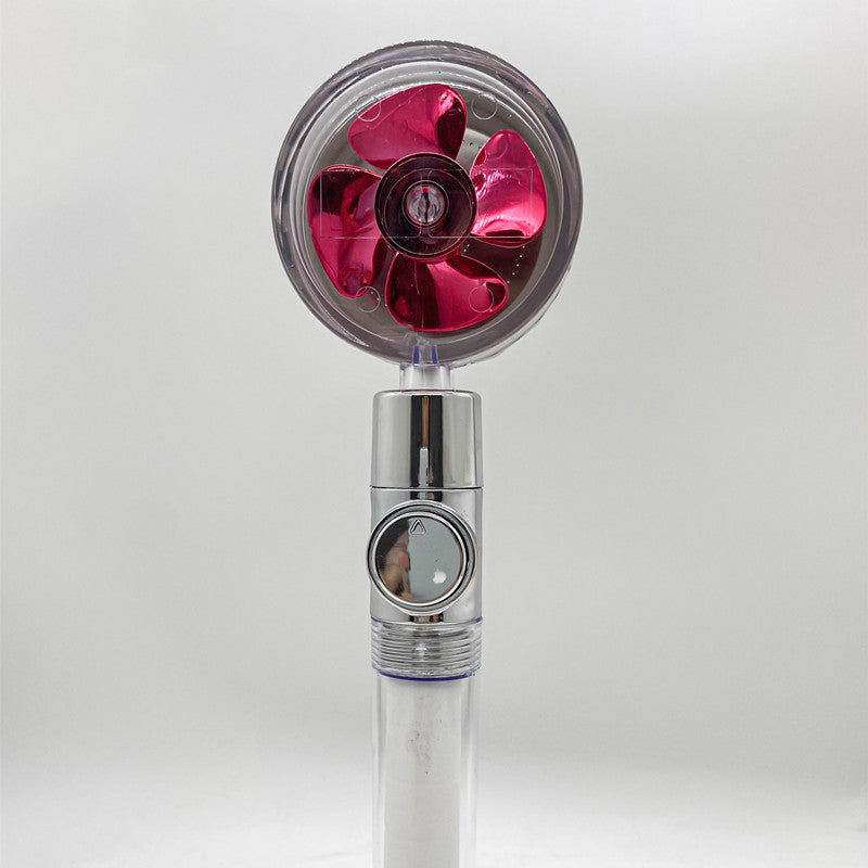 360° Rotating High Pressure Shower Head with Fan – Water Saving Spa Spray Nozzle