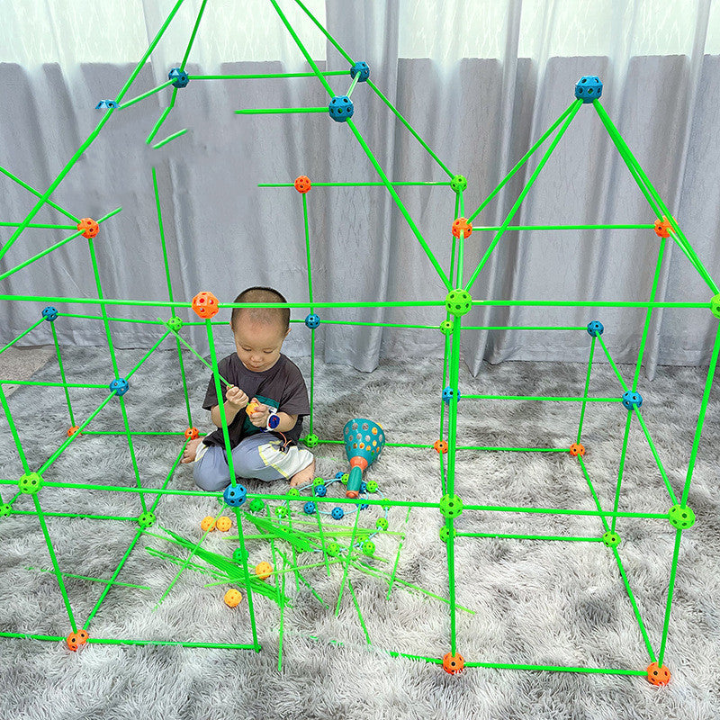 DIY Kids Fort Building Kit – Creative Tent Construction Blocks for Indoor Play