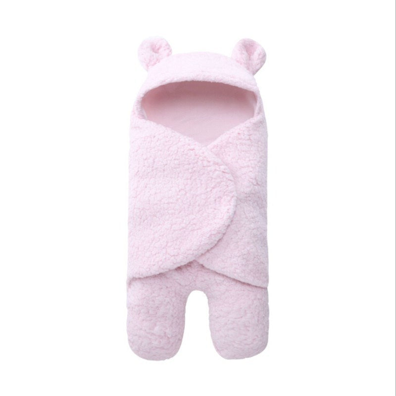 Baby Sleeping Bag Envelope – Winter Swaddle Blanket with Bear Design for Newborns