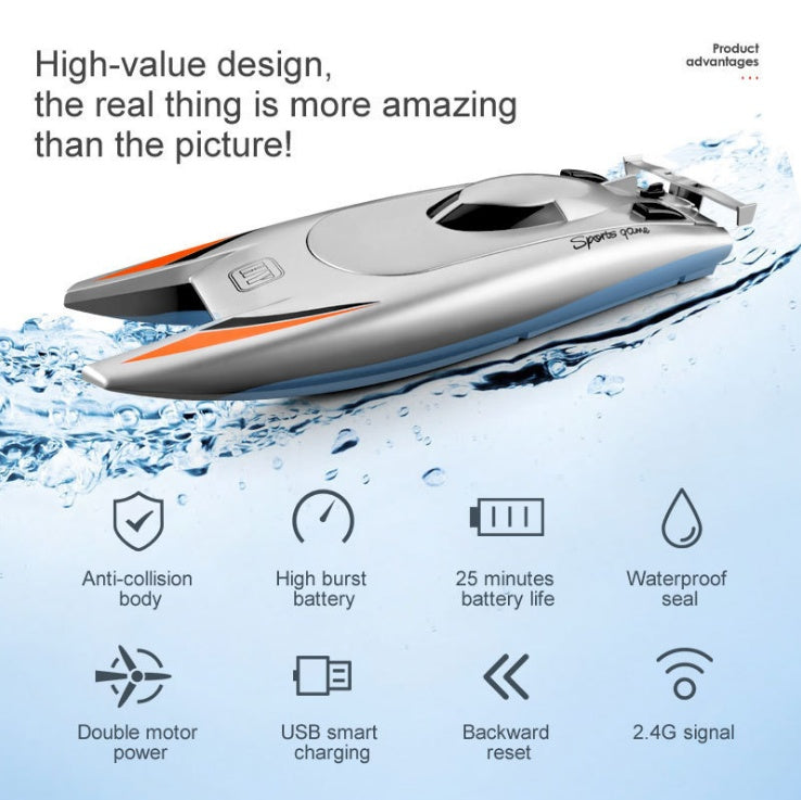 Electric RC Racing Boat – High-Speed 2.4G Remote Control Speedboat for Kids & Adults