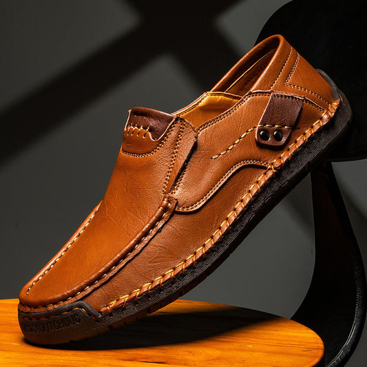 Men’s Handmade Leather Loafers – Outdoor Casual Slip-On Shoes